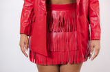 Fiona Fringe Skirt - Red